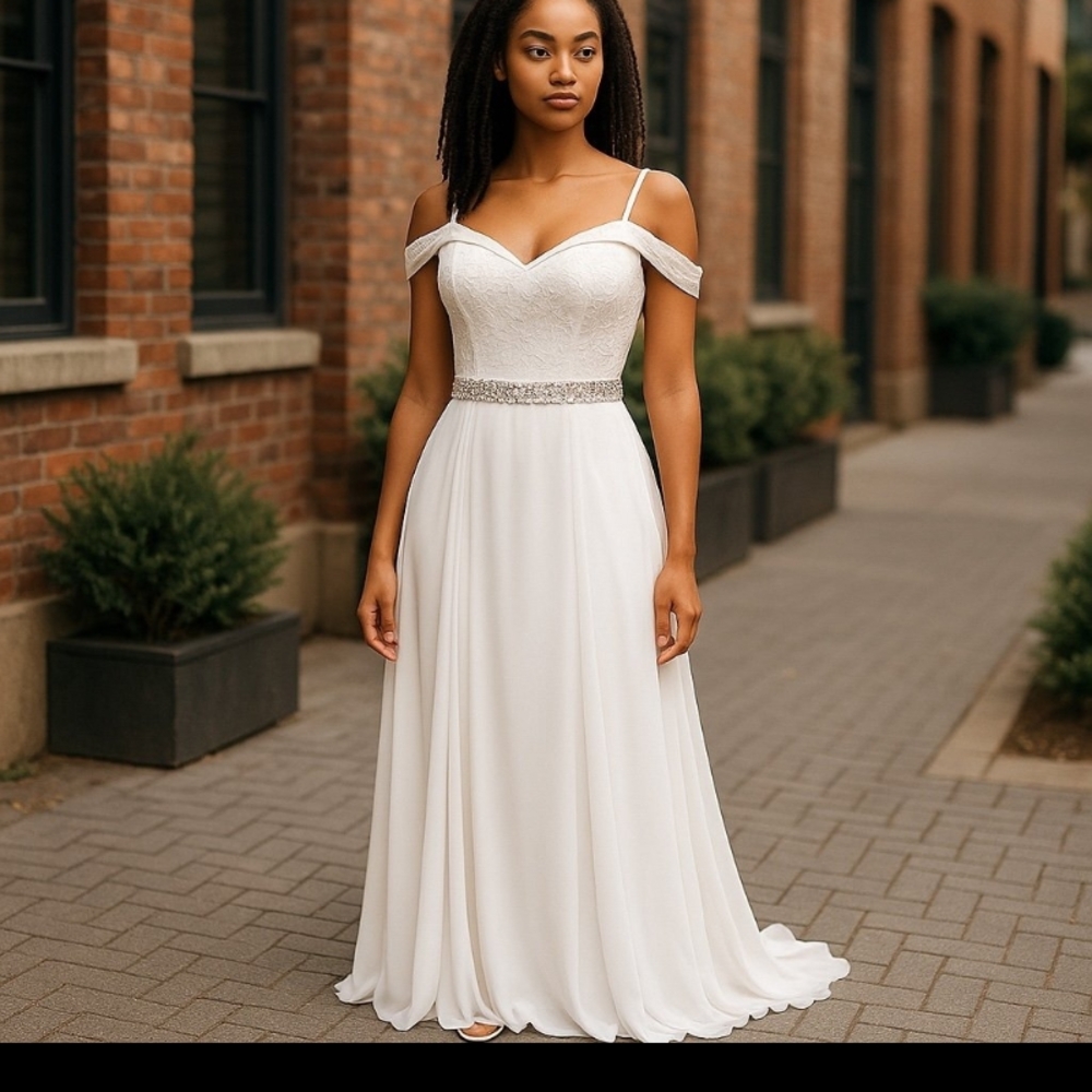 May Queen White Ruched Sweetheart Gown